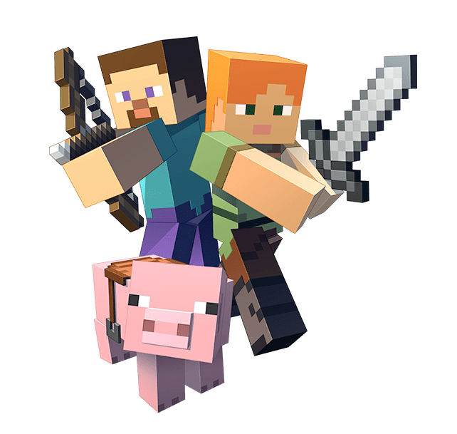 Minecraft Steve and Alex